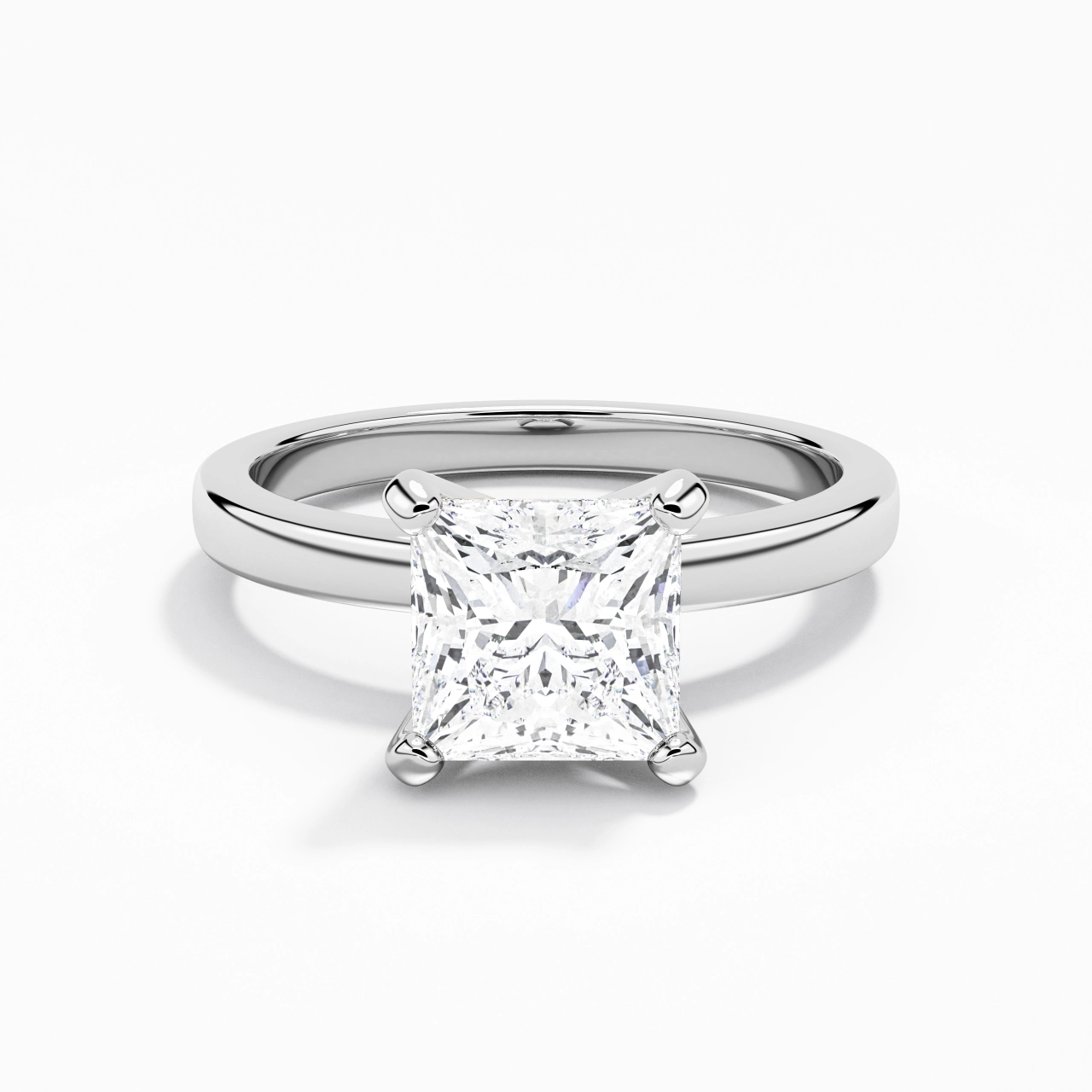 1.50ct Moissanite Engagement Ring 14K White Gold