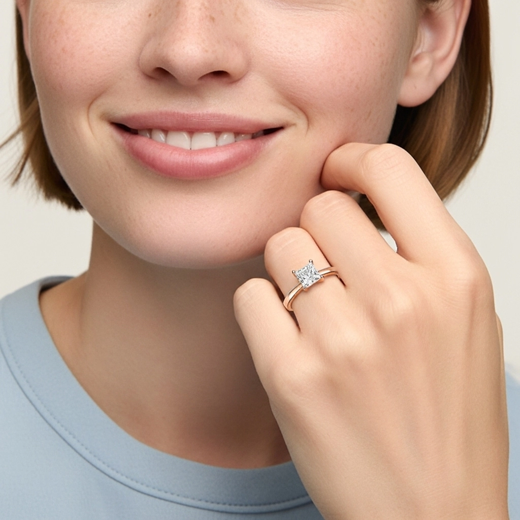 2.00ct Moissanite Bague de fiançailles Or rose 14 carats