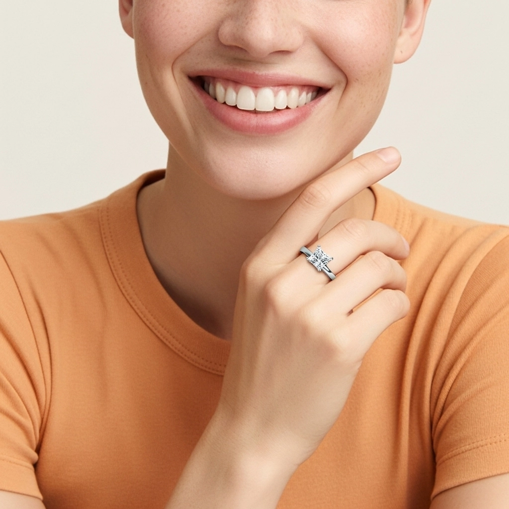 1.50ct Moissanite Bague de fiançailles Or blanc 14 carats