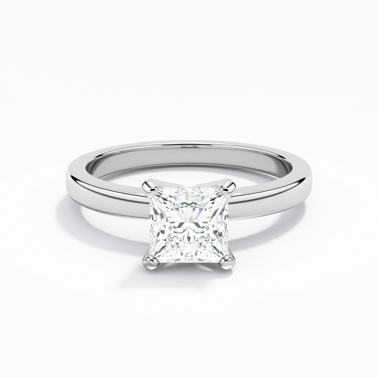 1.00ct Moissanite Engagement Ring 925 Sterling Silver