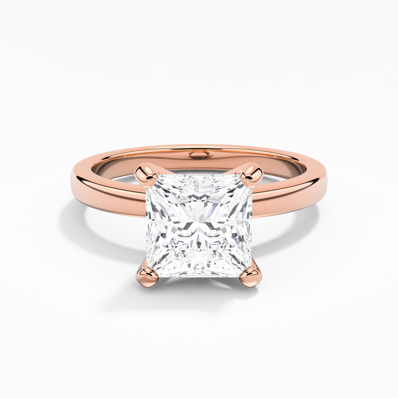 2.00ct Moissanite Engagement Ring 18K Rose Gold