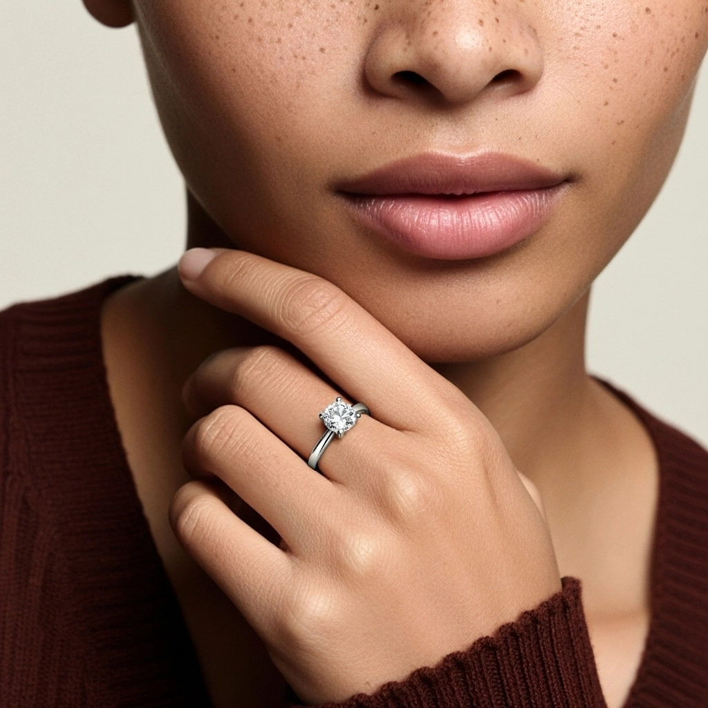 2.00ct Moissanite Bague de fiançailles Or blanc 14 carats