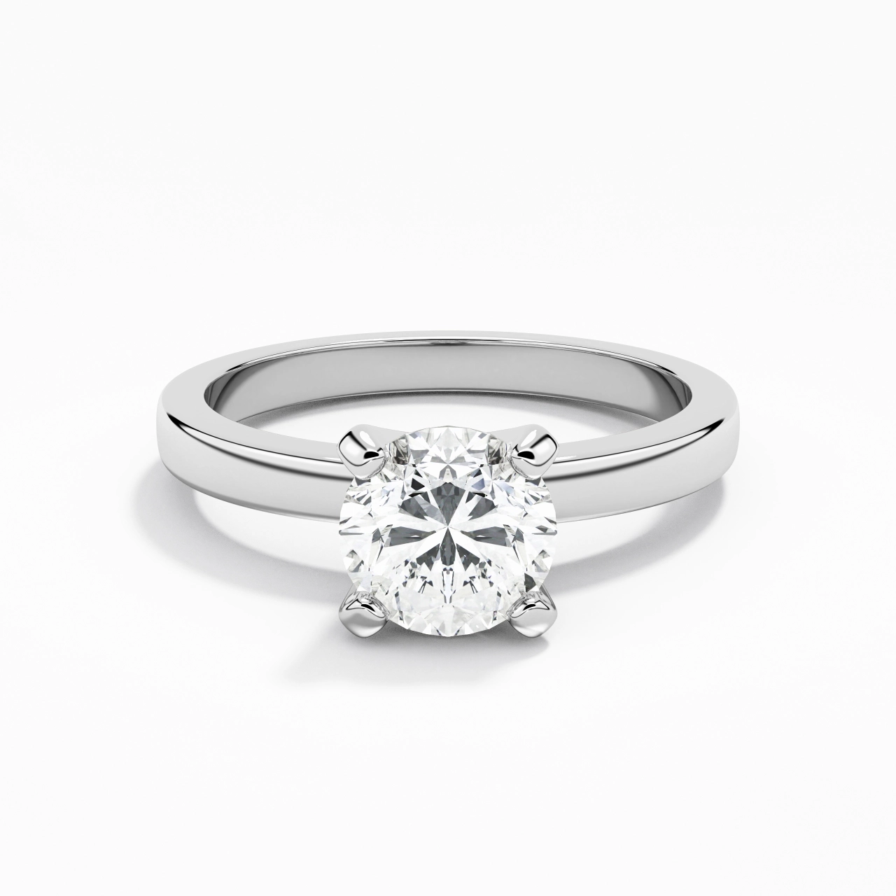 1.00ct Moissanite Engagement Ring 14K White Gold