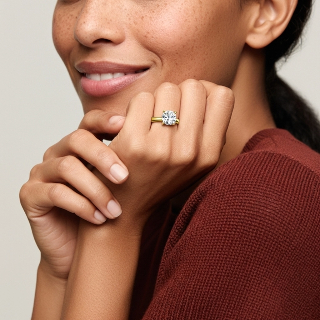 1.00ct Moissanite Engagement Ring 14K Gold