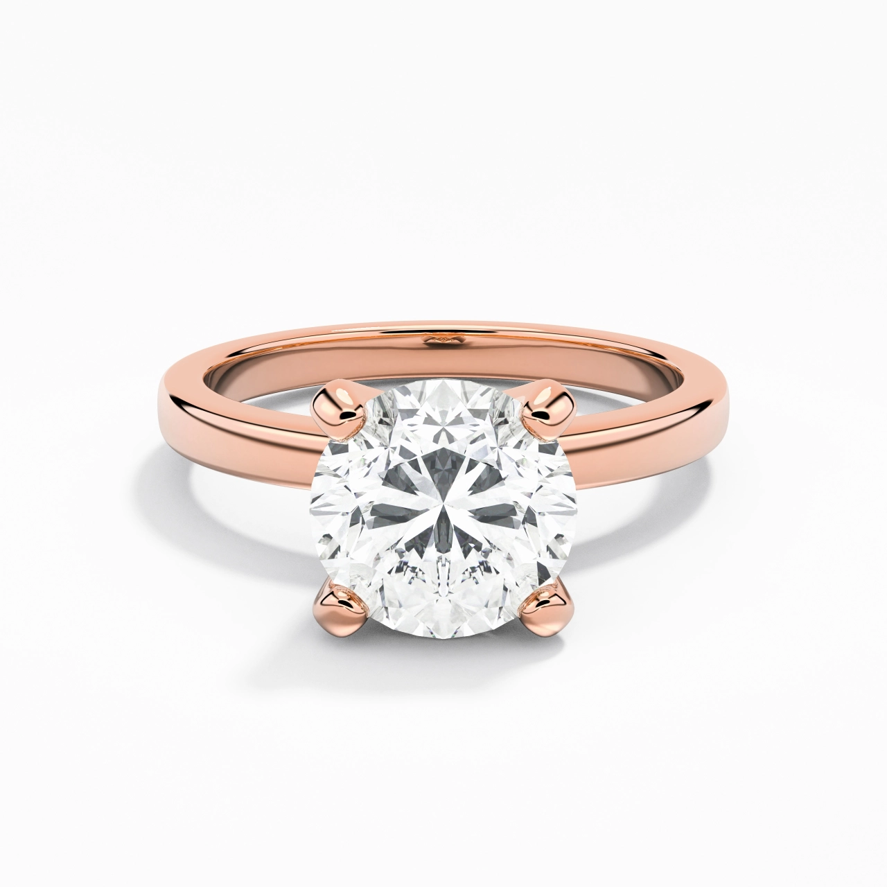 2.00ct Moissanite Engagement Ring 14K Rose Gold