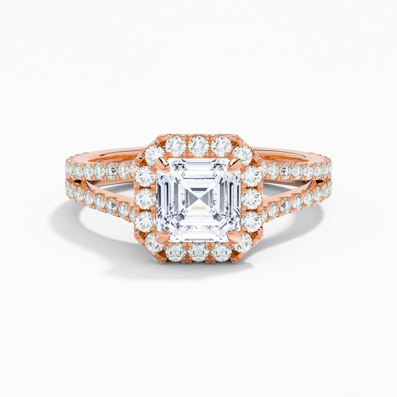 Glory Asscher 1.50ct Moissanite Engagement Ring