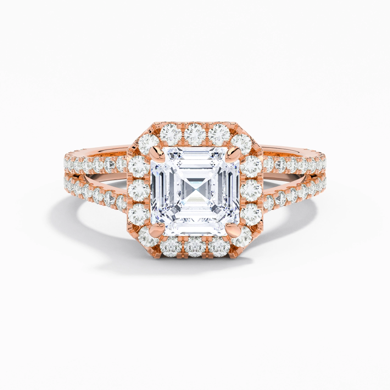 Glory Asscher 2.00ct Moissanite Engagement Ring