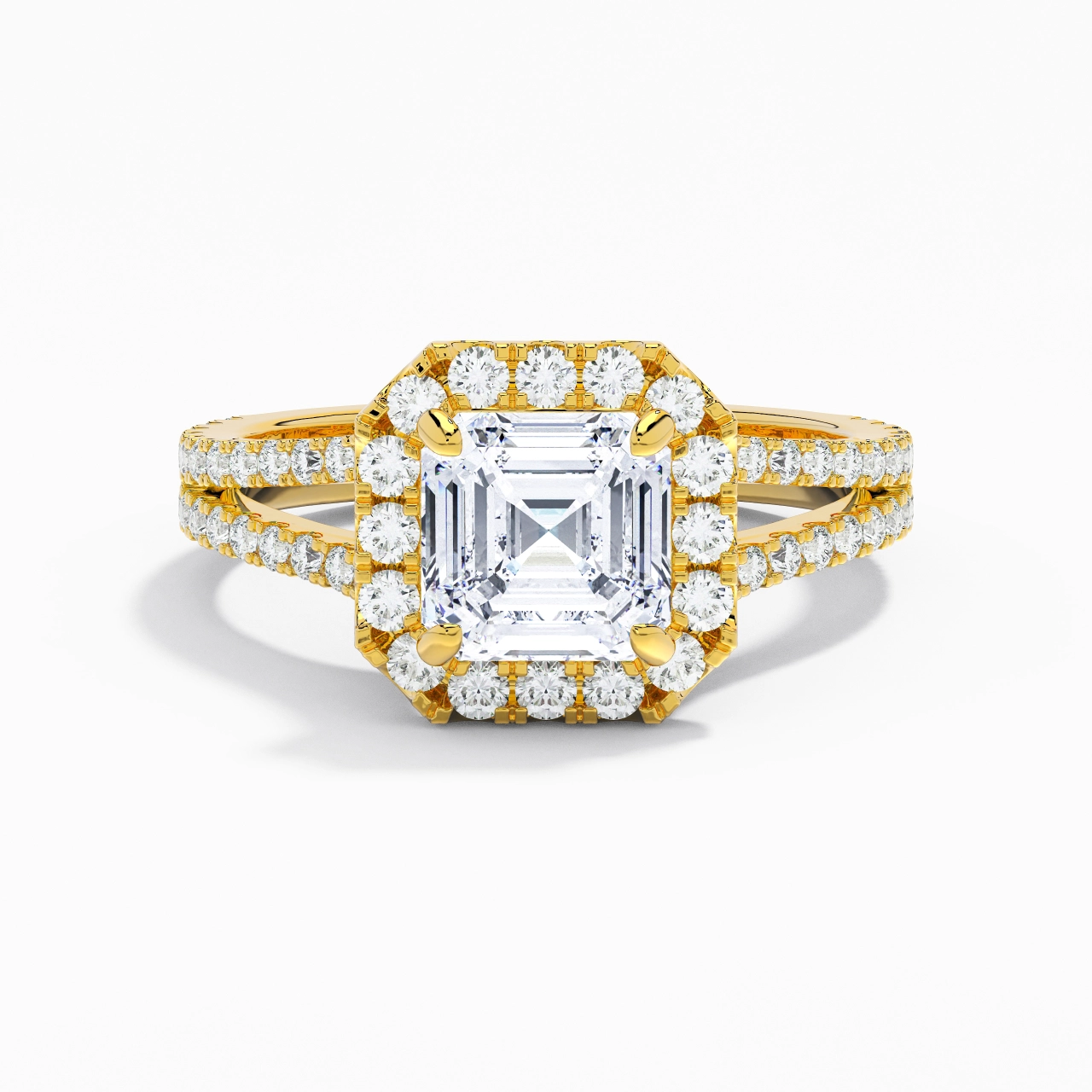 Glorieux Asscher 2.00ct Moissanite Bague de fiançailles