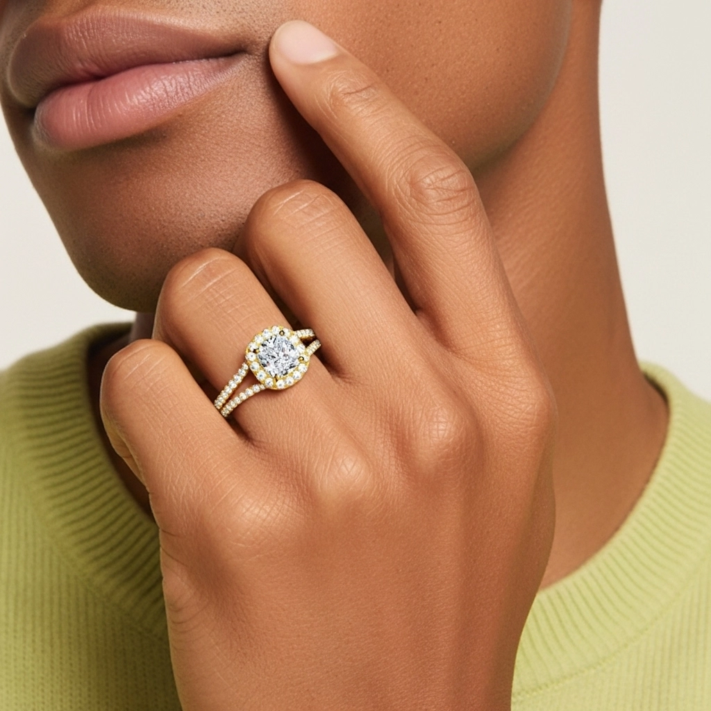 Glory Cushion 1.00ct Moissanite Engagement Ring