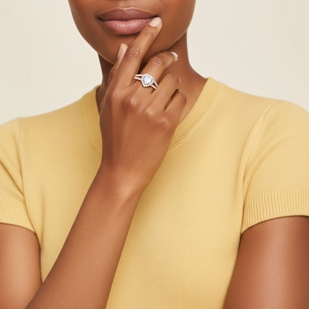 Glory Heart 1.00ct Moissanite Engagement Ring