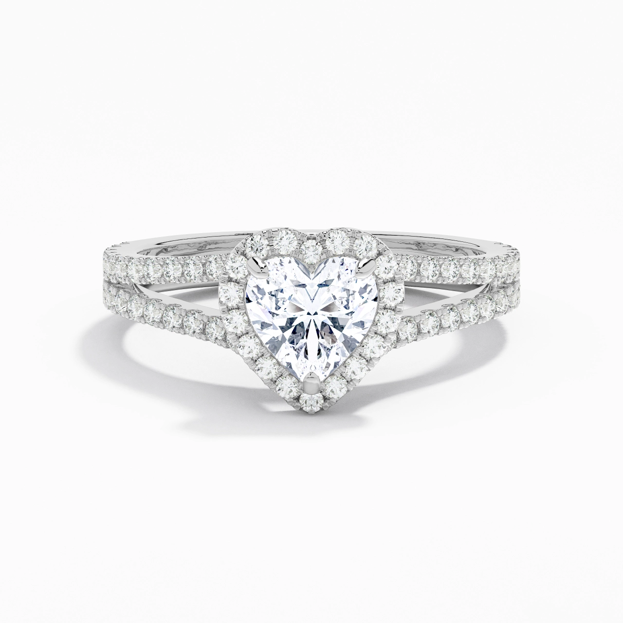 Glory Heart 1.00ct Moissanite Engagement Ring