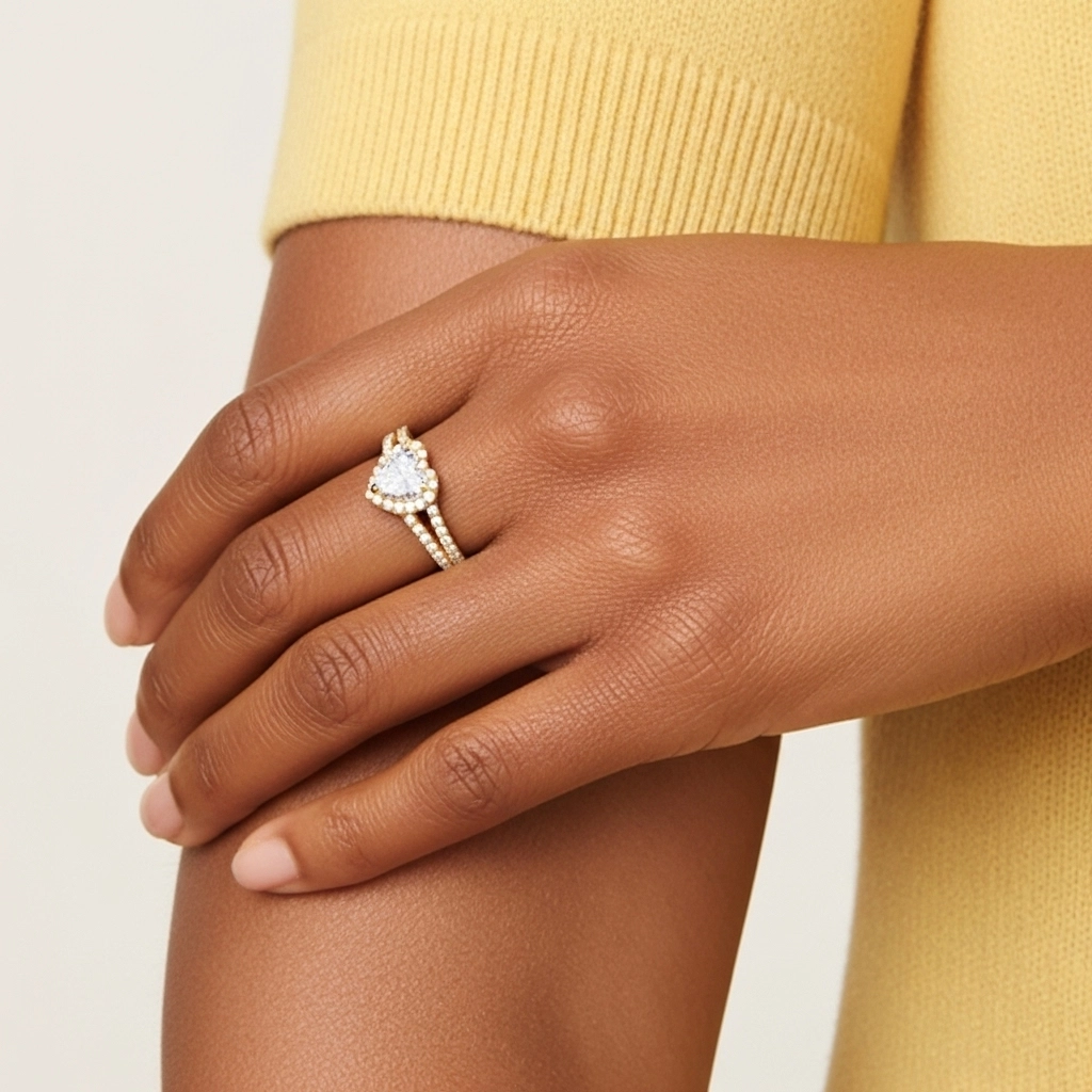 Gloria Corazón 1.00ct Moissanita Anillo de Compromiso