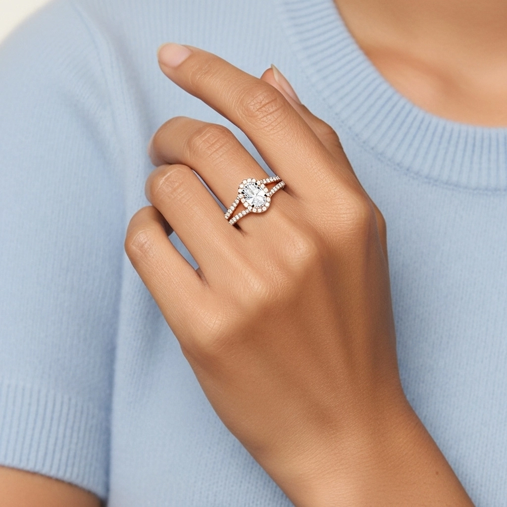 Gloria Ovalado 1.00ct Moissanita Anillo de Compromiso