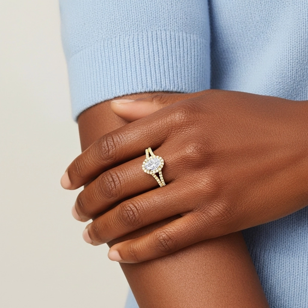 Glory Oval 1.50ct Moissanite Engagement Ring