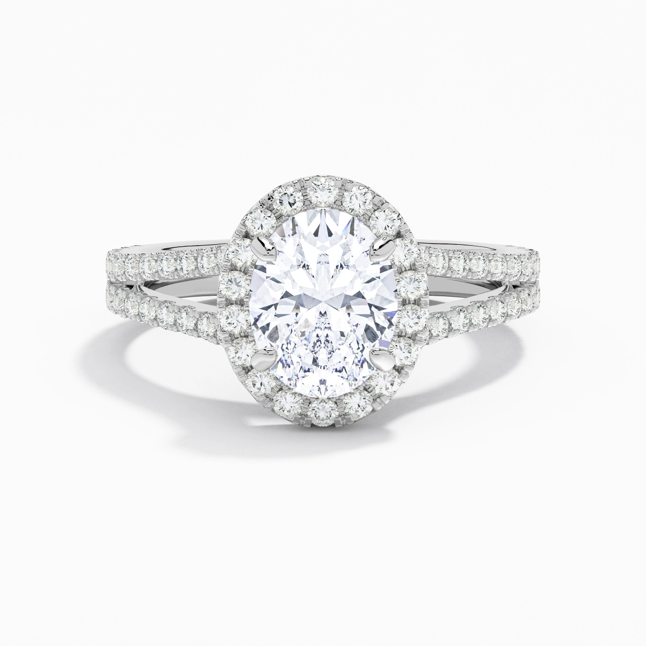 Glory Oval 2.00ct Moissanite Engagement Ring