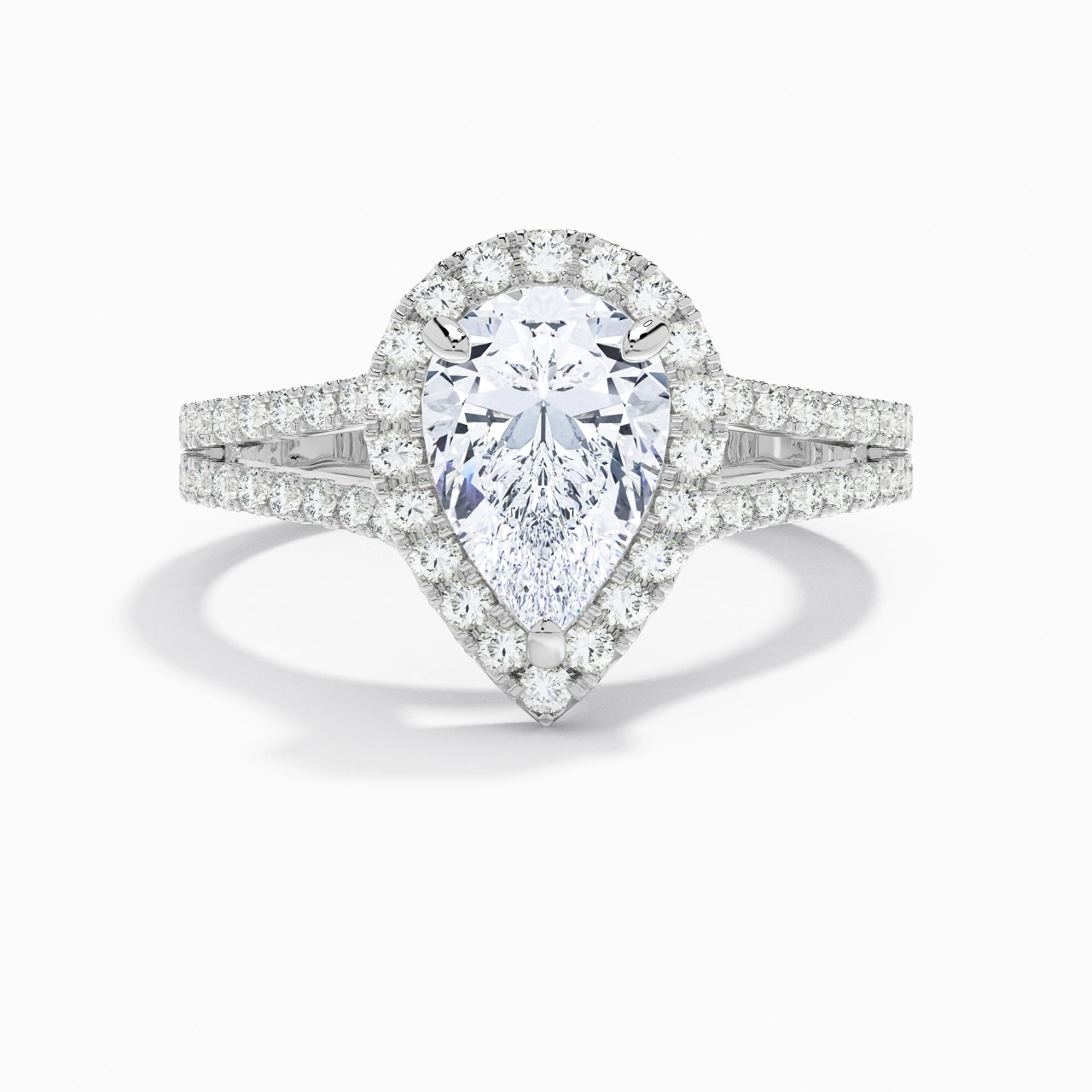 Glory Pear 2.00ct Moissanite Engagement Ring