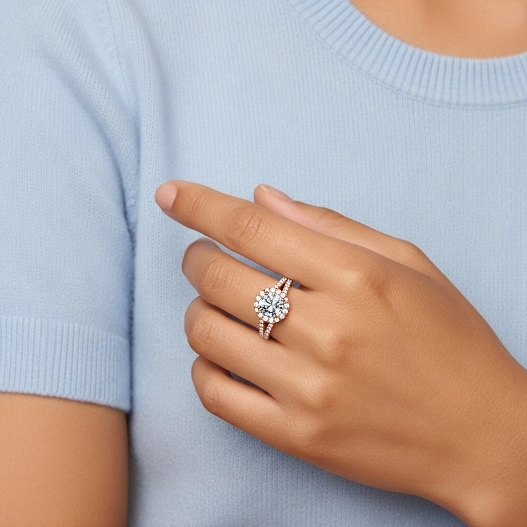 Glory Round 1.00ct Moissanite Engagement Ring