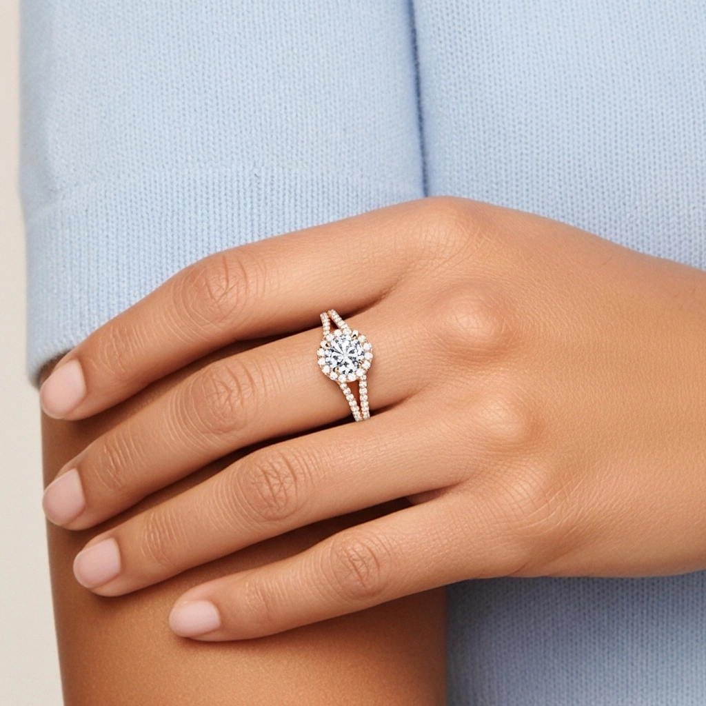 Glory Round 1.00ct Moissanite Engagement Ring