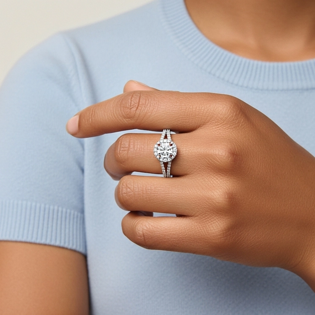 Glory Round 1.00ct Moissanite Engagement Ring