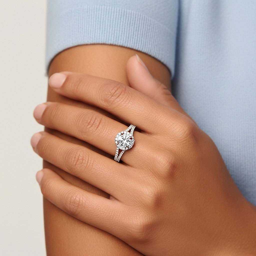 Glory Round 1.00ct Moissanite Engagement Ring