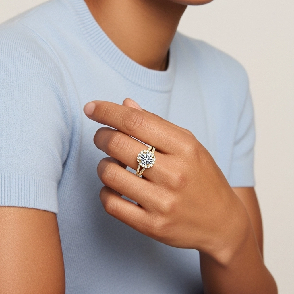 Glory Round 1.00ct Moissanite Engagement Ring