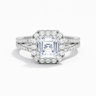 Glory Asscher 2.00ct Moissanite Engagement Ring