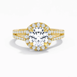 Glorieux Rond 2.00ct Moissanite Bague de fiançailles