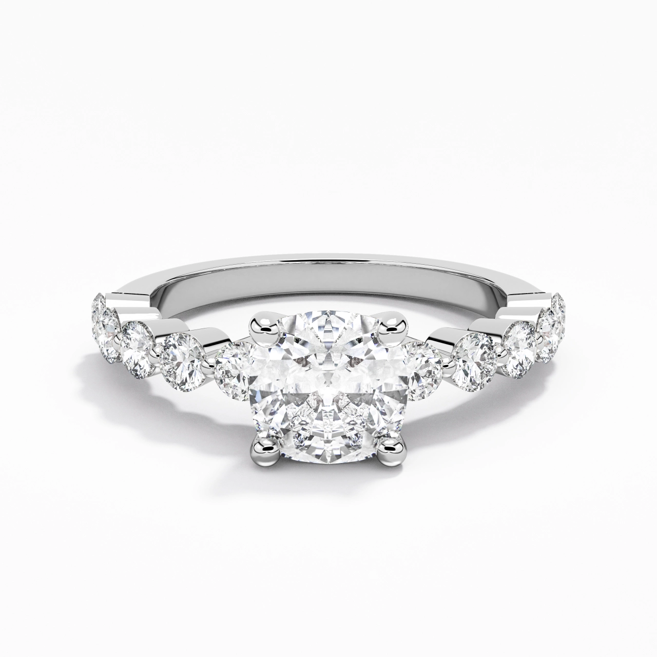 Classique Coussin 1.50ct Moissanite Bague de fiançailles