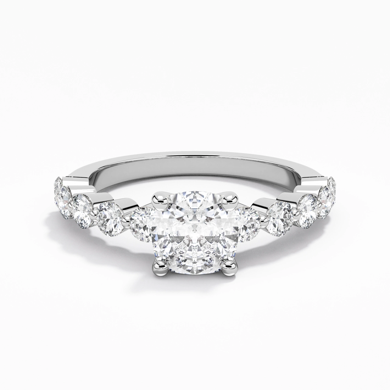 Classic Cushion 1.00ct Moissanite Engagement Ring