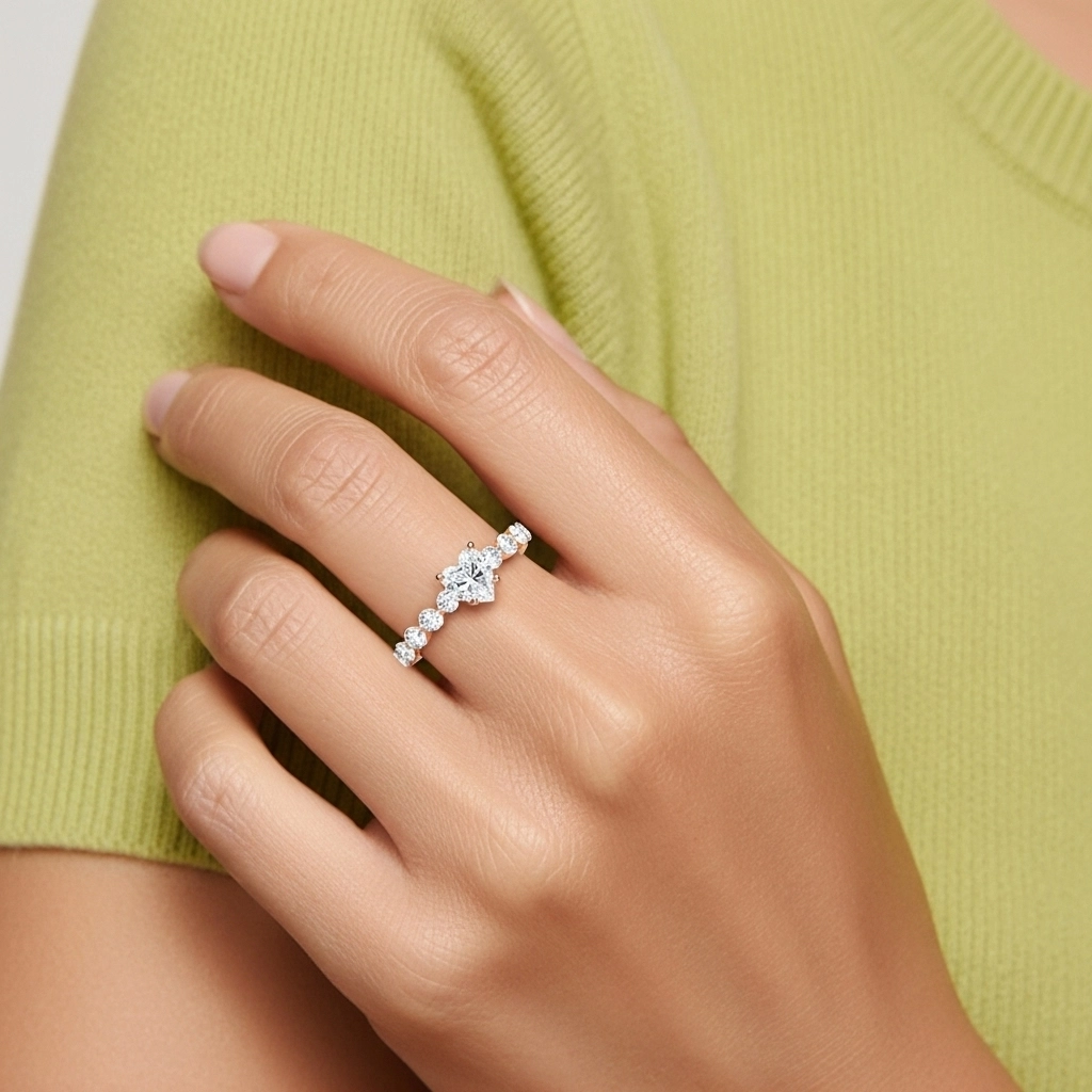 1.00ct Moissanite Engagement Ring 925 Sterling Silver