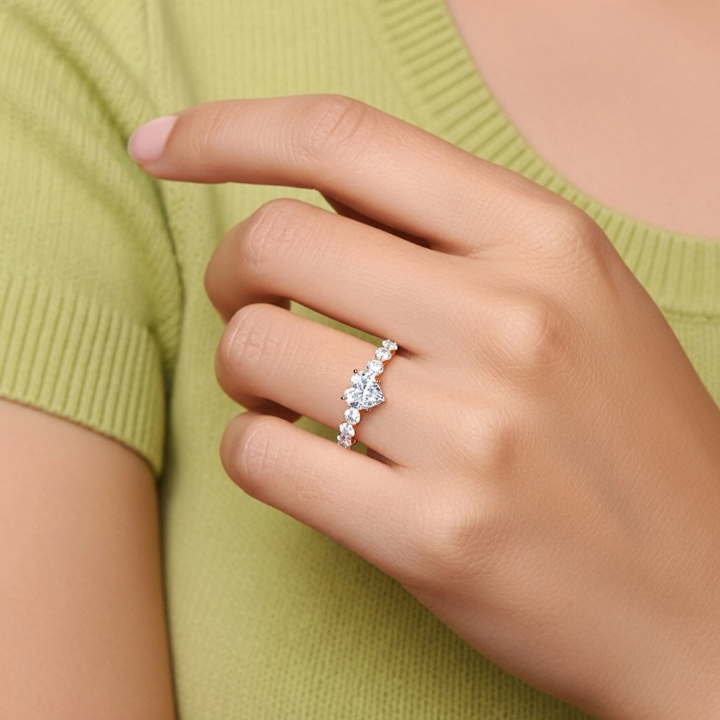 1.00ct Moissanite Engagement Ring 925 Sterling Silver