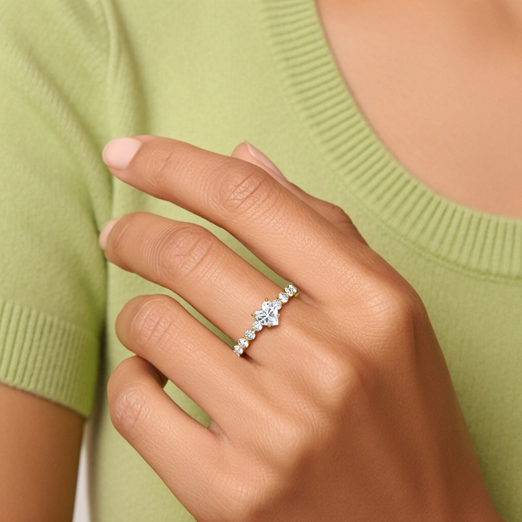 Classique Cœur 2.00ct Moissanite Bague de fiançailles