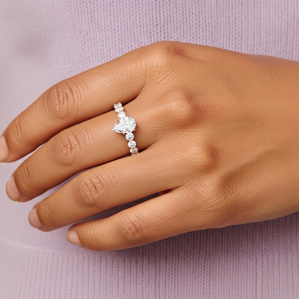 1.50ct Moissanite Engagement Ring 925 Sterling Silver