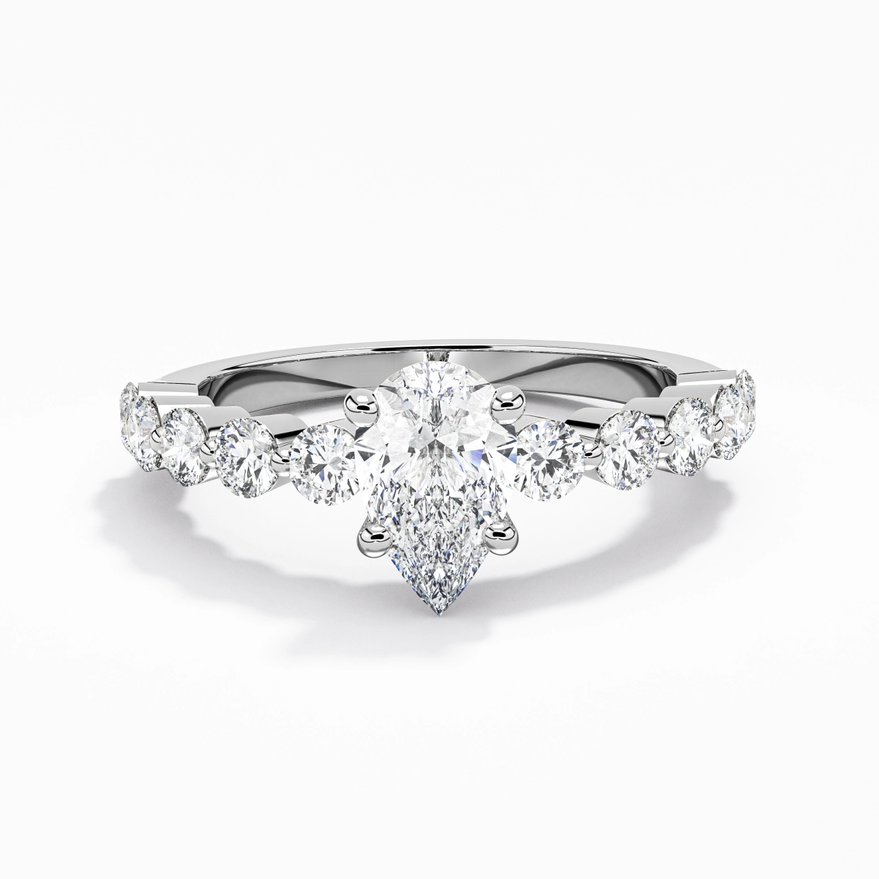 Classic Pear 1.00ct Moissanite Engagement Ring