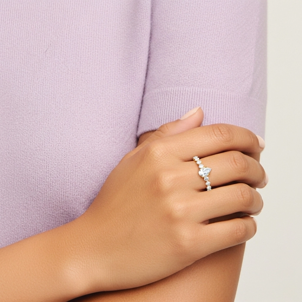 1.00ct Moissanite Engagement Ring 925 Sterling Silver