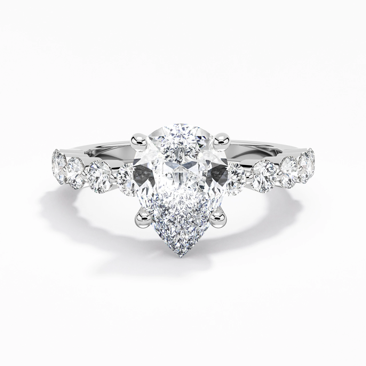 Classic Pear 2.00ct Moissanite Engagement Ring