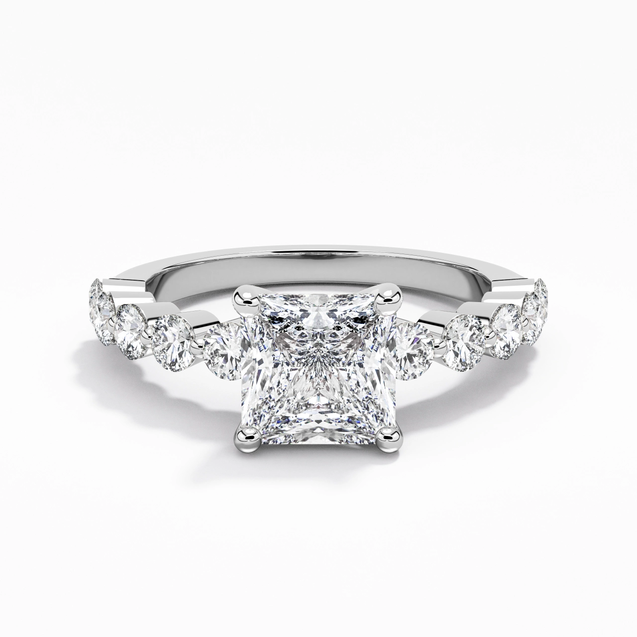 Classique Princesse 1.50ct Moissanite Bague de fiançailles