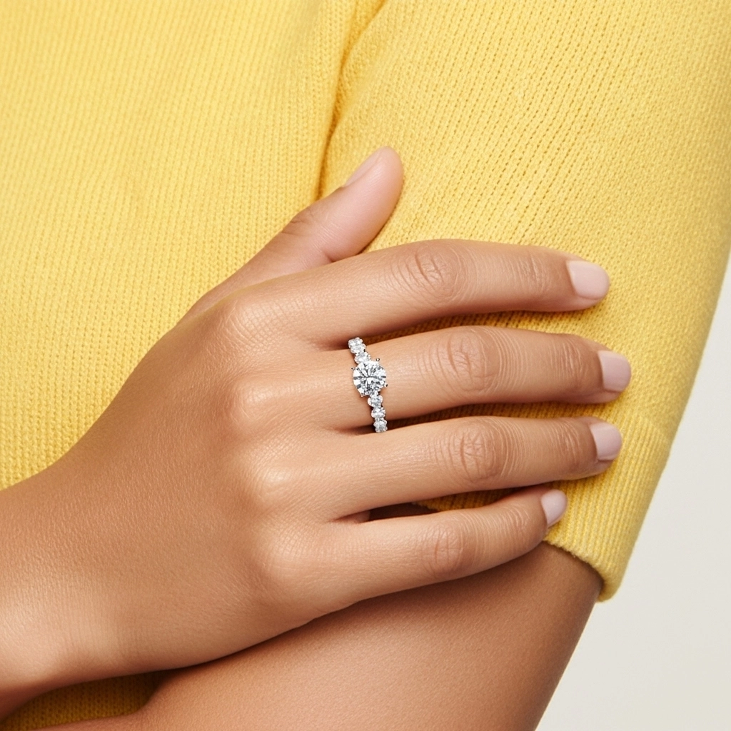 Classic Round 1.00ct Moissanite Engagement Ring