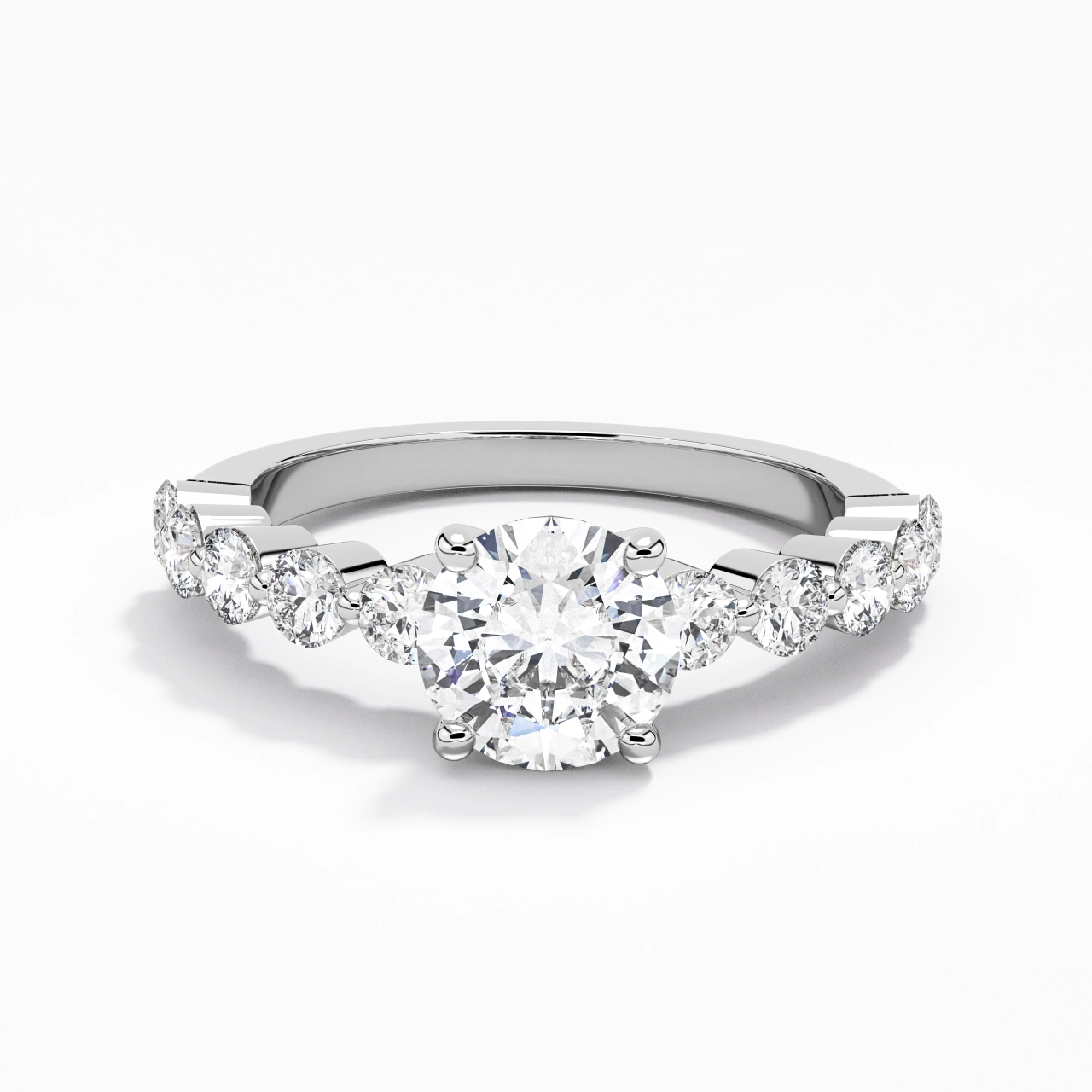 Classic Round 1.00ct Moissanite Engagement Ring