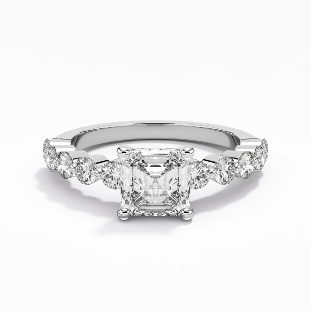 Classic Asscher 1.00ct Moissanite Engagement Ring