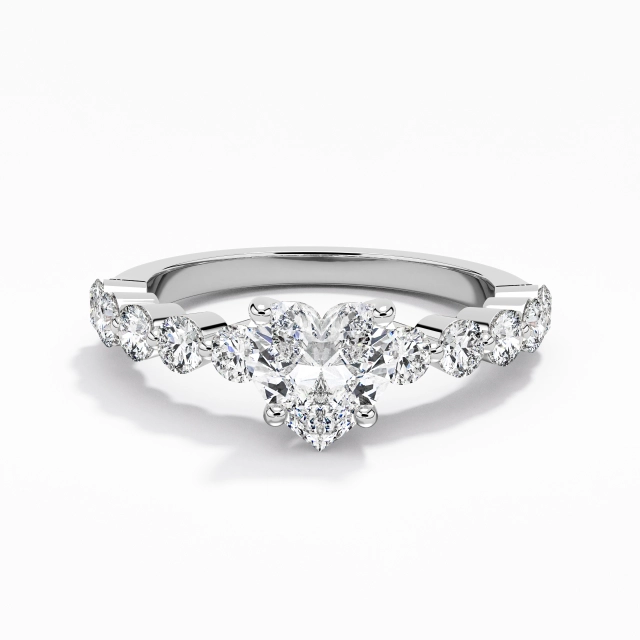 Classic Heart 1.00ct Moissanite Engagement Ring