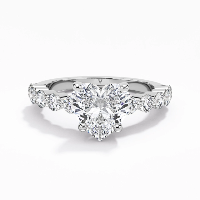 Classic Heart 2.00ct Moissanite Engagement Ring