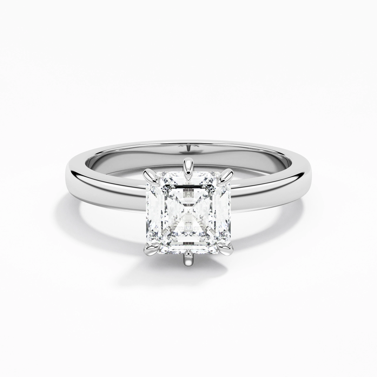 1.00ct Moissanite Moissanite Bague de fiançailles Argent sterling 925