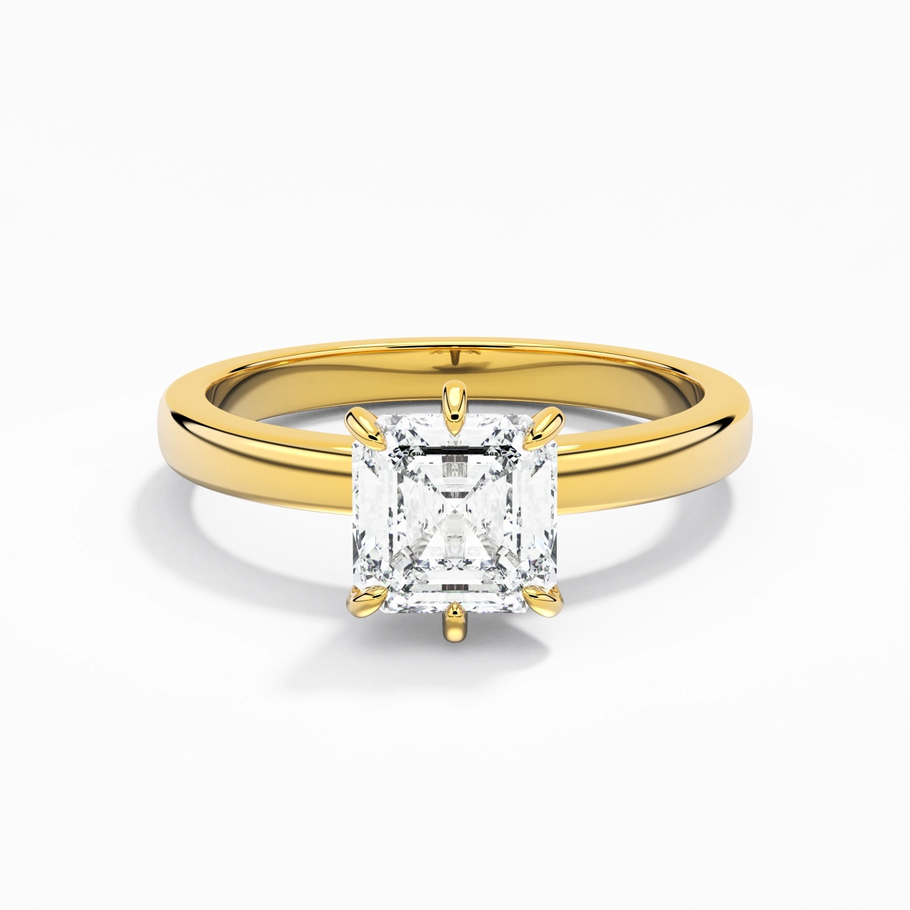 1.00ct Moissanite Moissanite Bague de fiançailles Or 14 carats