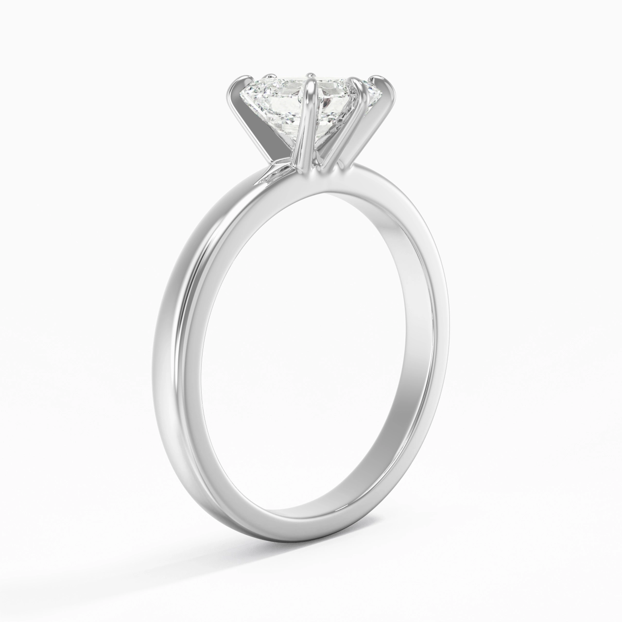 1.00ct Moissanite Moissanite Bague de fiançailles Argent sterling 925