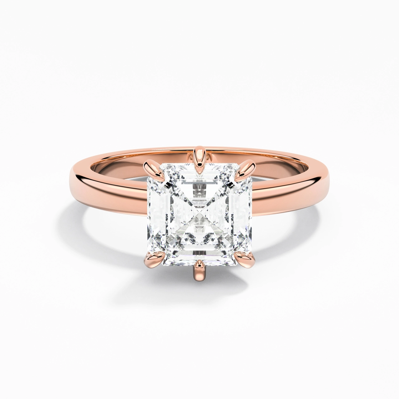 2.00ct Moissanite Moissanite Bague de fiançailles Or rose 14 carats