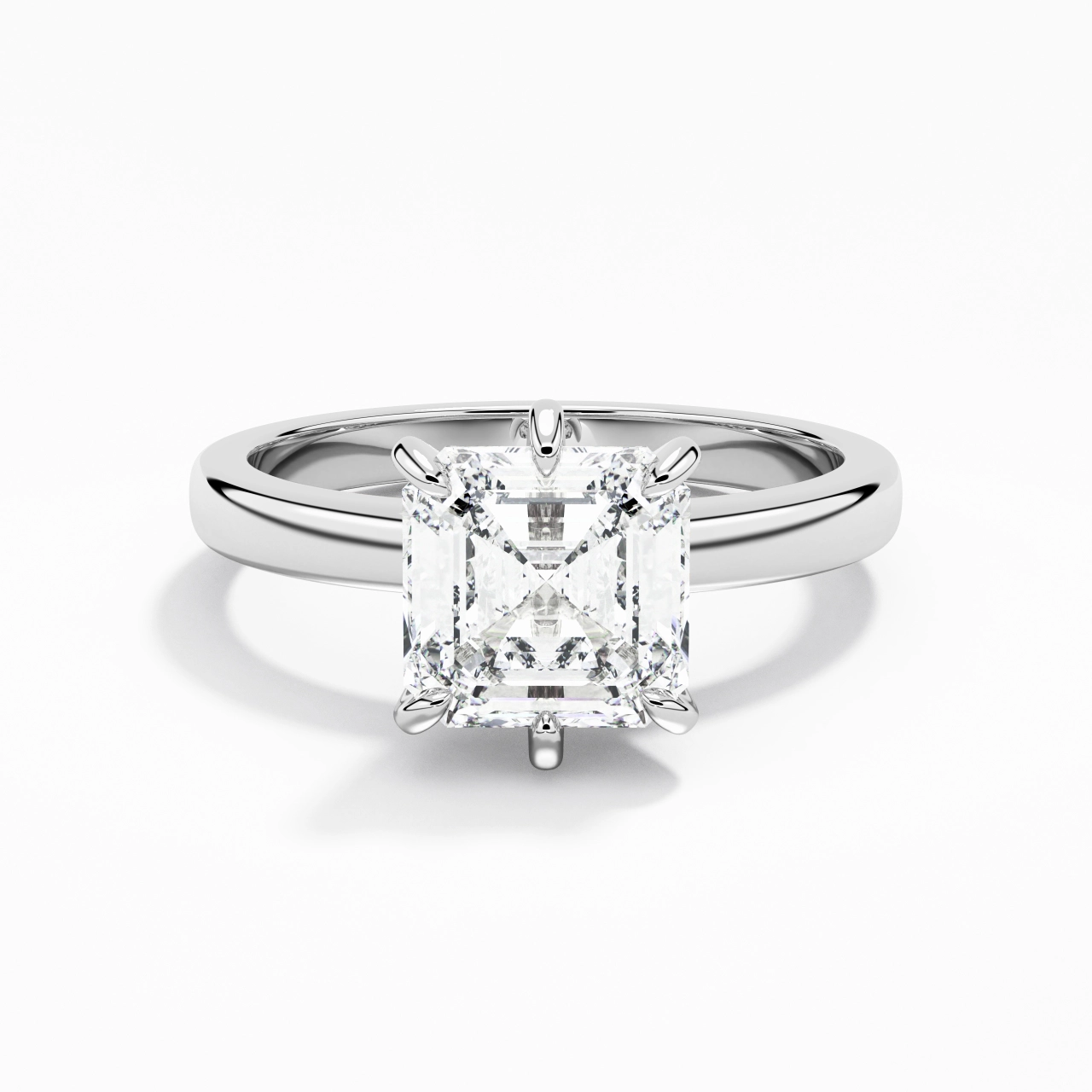 2.00ct Moissanite Moissanite Bague de fiançailles Or blanc 18 carats
