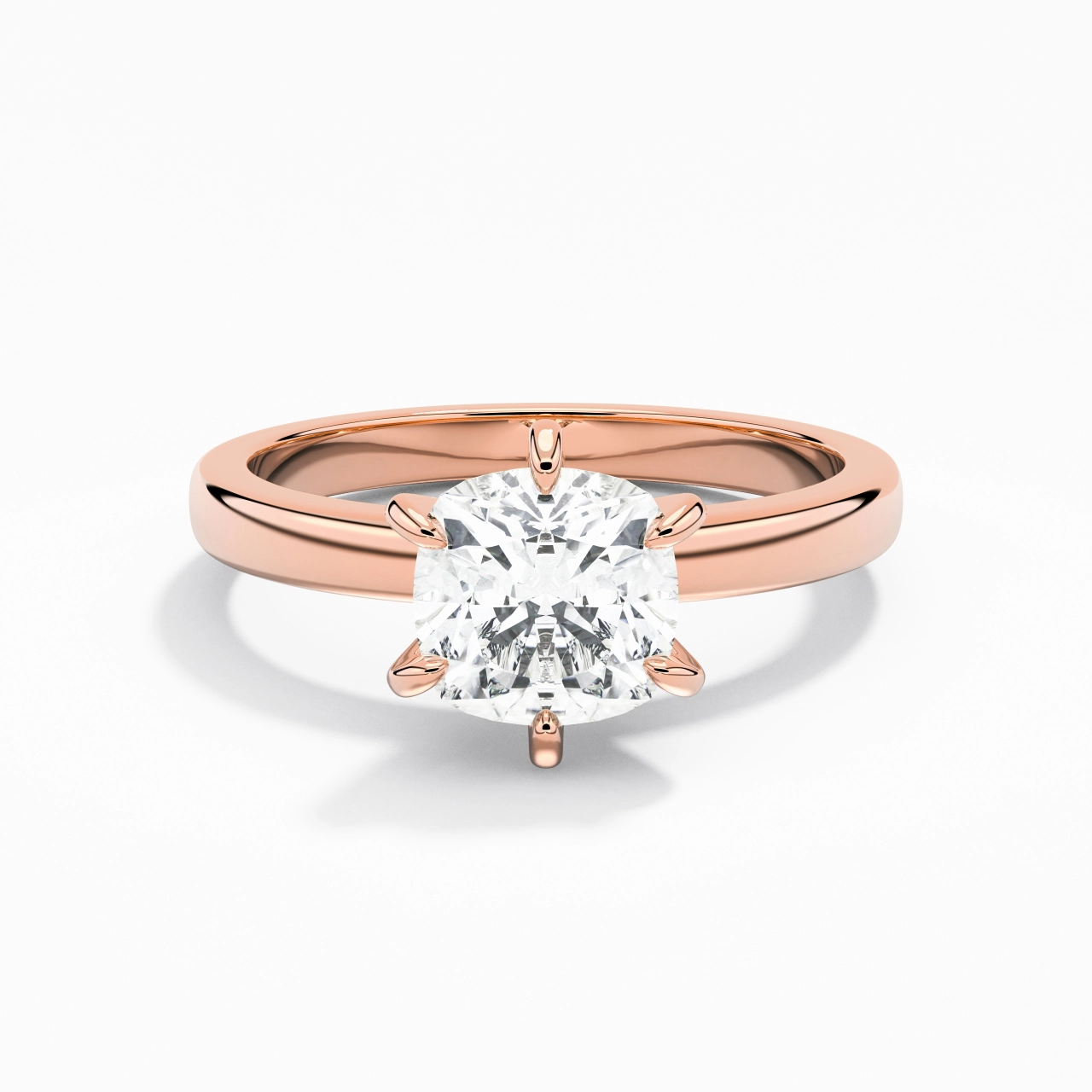 1.50ct Moissanite Moissanite Bague de fiançailles Or rose 14 carats