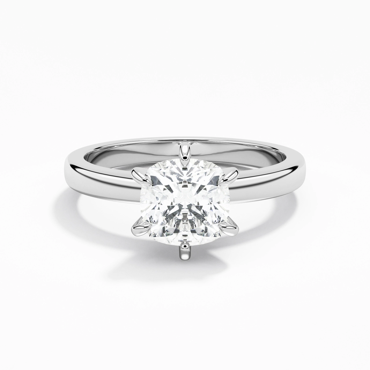 1.50ct Moissanite Moissanite Bague de fiançailles Platine