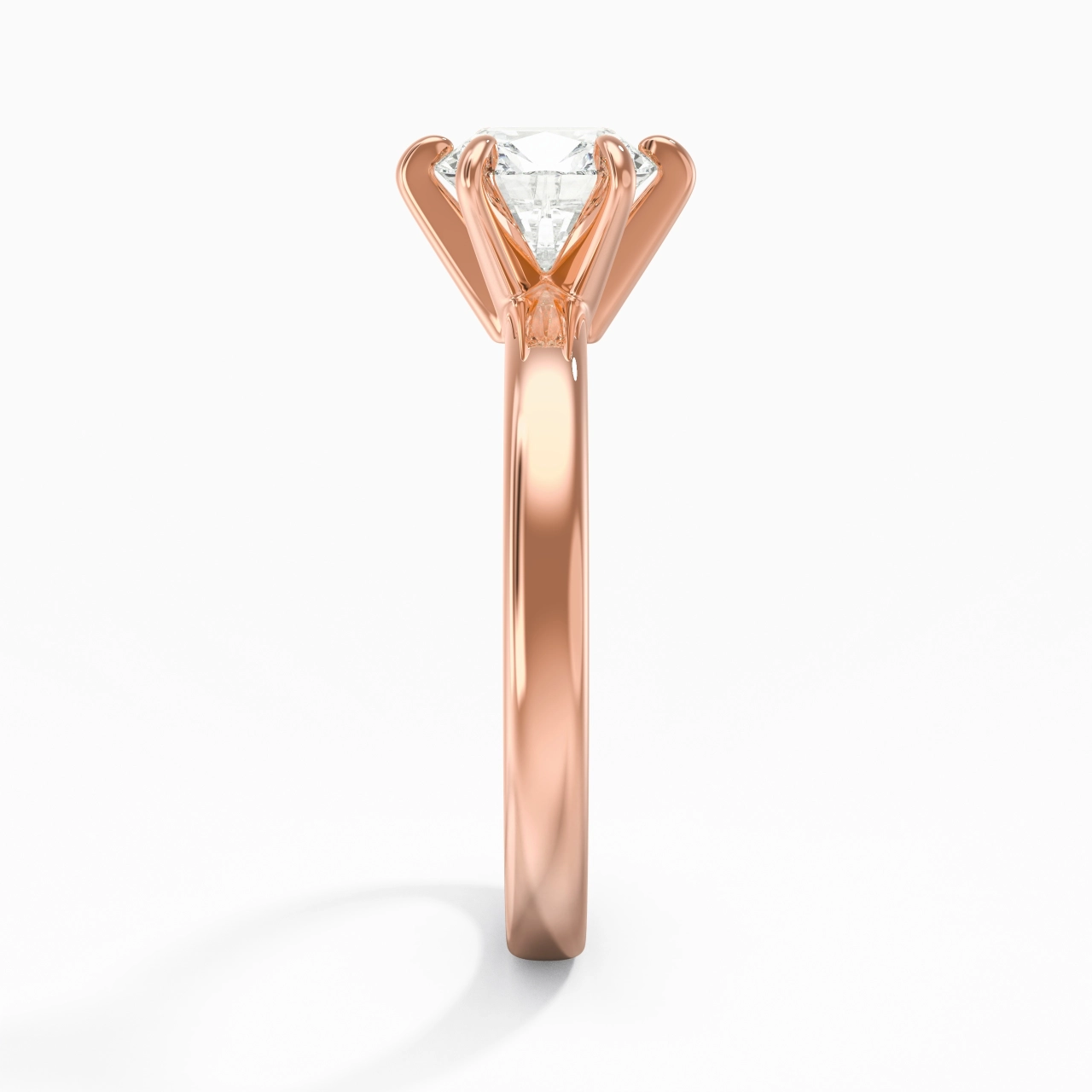 1.50ct Moissanite Moissanite Bague de fiançailles Or rose 14 carats